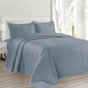 Ver imagem 1 de Kit Colcha Queen Boutis Mf Cazza Organic com 3 Peças Azul 230x250cm