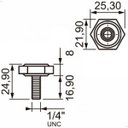 Ver imagem 2 de Kit com 12 Pé Nivelador 1/4x3/4 com Base de 22mm