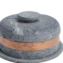 Ver imagem 3 de Queijeira Pedra Sabão Cobre Tampa Pedra Queijo Frios 20x10cm