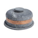 Ver imagem 1 de Queijeira Pedra Sabão Cobre Tampa Pedra Queijo Frios 20x10cm