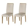 Conjunto 2 Cadeiras Estofadas Linho Dobuê Topázio - Areia - 1