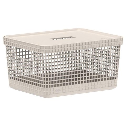 Cesto 8l Grid com Tampa Bege Cg 250 Bgf ou