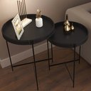 Ver imagem 5 de Mesa De Canto Lateral Decorativa Industrial Sala de Estar Sintético Preto P06 Daisy - Lyam Lyam Deco