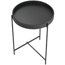 Ver imagem 1 de Mesa De Canto Lateral Decorativa Industrial Sala de Estar Sintético Preto P06 Daisy - Lyam Lyam Deco