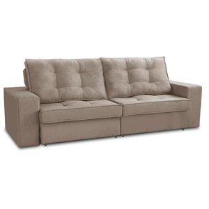 Sofá Retrátil e Reclinável 2 Lugares 1,70m com Molas Melissa Suede Cappuccino Rover & Beato