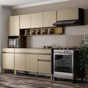 Ver imagem 2 de Cozinha (com Balcão com Tampo) 9 Portas 1 Gaveta Line Vanilla/vanilla/cp-freijo - Ssx Multicoisas