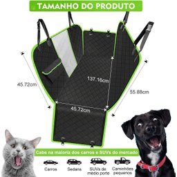 Capa Protetora Banco Traseiro Pet Cães Gatos Passagem Cinto - 2