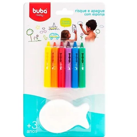 Giz Caneta Risque E Apague Crianças Banho Divertido Buba