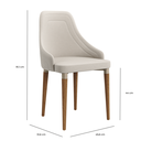 Ver imagem 4 de Conjunto de 6 Cadeiras de Madeira Maciça Evelyn Natural com Champanhe e Linho Off White