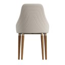 Ver imagem 3 de Conjunto de 6 Cadeiras de Madeira Maciça Evelyn Natural com Champanhe e Linho Off White