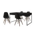 Ver imagem 2 de Conjunto Industrial Filadelfia 137x90 Ferro Preto Tampo Preto 4 Cadeiras Preto