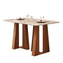 Ver imagem 5 de Mesa Karen 136 Freijó Off White com Kit 4 Cadeiras Sara Freijó Linho Canela -DJ Móveis