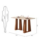 Ver imagem 3 de Mesa Karen 136 Freijó Off White com Kit 4 Cadeiras Sara Freijó Linho Canela -DJ Móveis