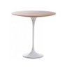 Mesa Lateral Tulipa Saarinen Redonda 51cm - Imbuia - Branco - 1