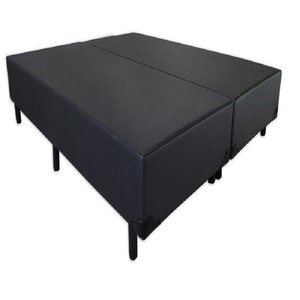Base Cama Box Bipartido Premium Corino Preto King 1,93 X 2,03 X 0,32