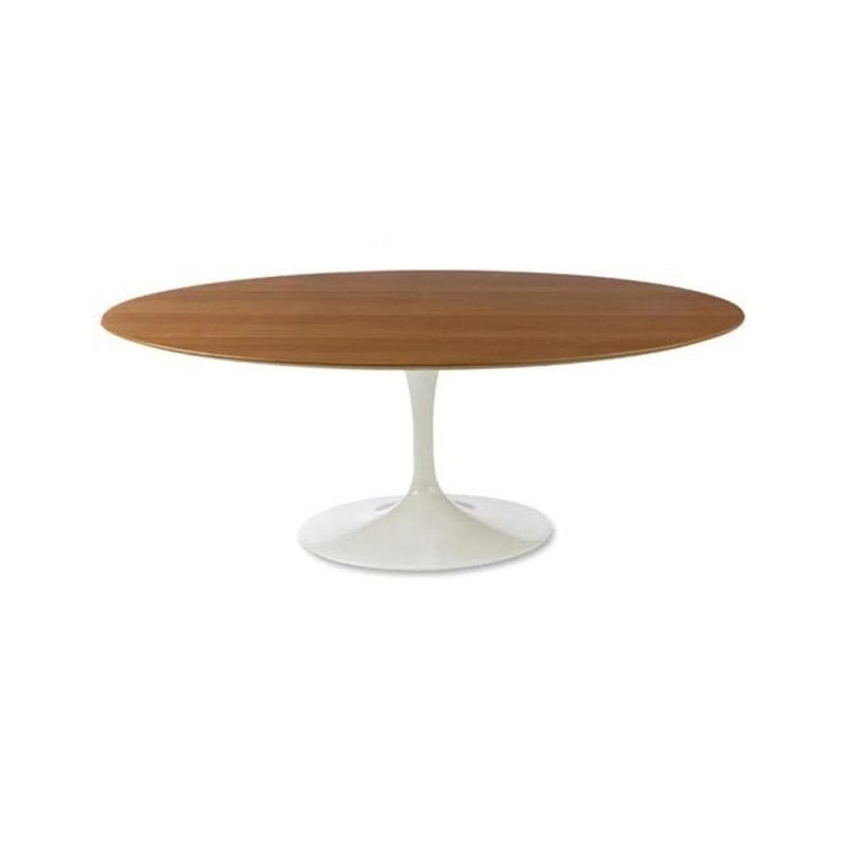 Mesa de Jantar Saarinen Oval 120x80cm Freijó - Branco