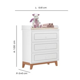 Comoda Infantil Trocador Natan Tuboarte 100% em MDF - 2