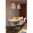 Ver imagem 3 de Mesa de Jantar Saarinen Oval 160x90cm Tampo Freijó Base Branco