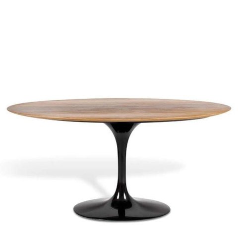Mesa de Jantar Saarinen Oval 120x80cm Mezzo Castani - Preto