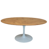 Mesa de Jantar Saarinen Oval 120x80cm Tampo Antíqua Base Branca - 1