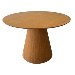 Mesa de Jantar Cone 80cm Base Madeira Tampo Laminado - Marrom - 4
