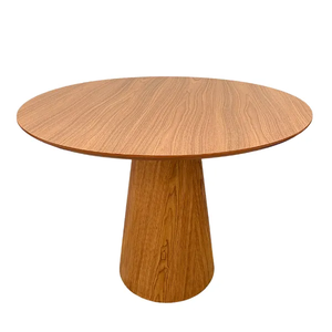 Mesa de Jantar Cone 80cm Base Madeira Tampo Laminado - Marrom