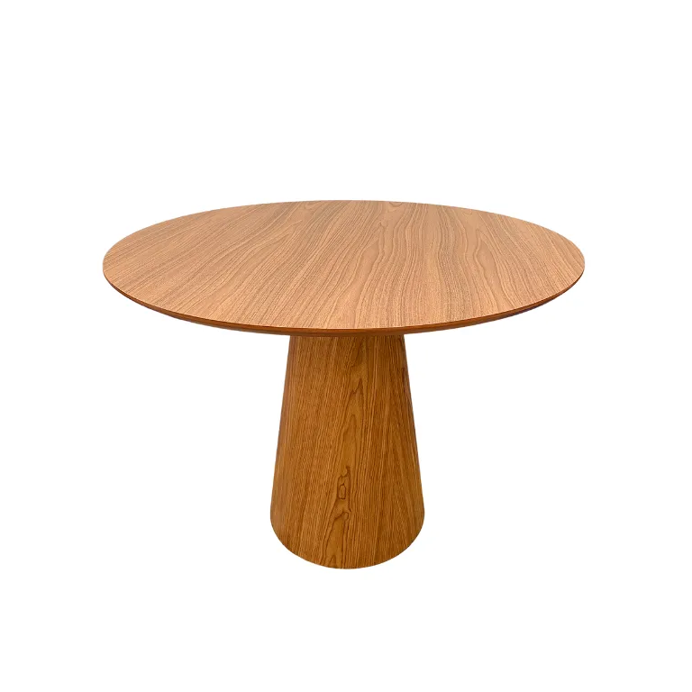 Mesa de Jantar Cone 80cm Base Madeira Tampo Laminado - Marrom