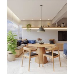 Mesa de Jantar Cone 120cm Tampo Freijó Base Freijó - 3