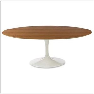 Mesa de Jantar Tulipa Saarinen Oval 190x120cm Tampo Freijó - Branco