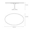 Mesa de Jantar Tulipa Saarinen Oval 190x120cm Tampo Freijó - Branco - 3