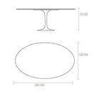 Ver imagem 3 de Mesa de Jantar Tulipa Saarinen Oval 200x130cm Tampo Freijó - Branco