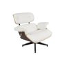 Poltrona Charles Eames com Puff C.N - Branco - 2