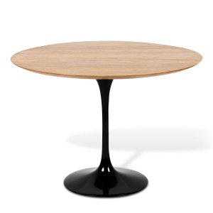 Mesa de Jantar Tulipa Saarinen Redonda 80cm - Freijó - Preto