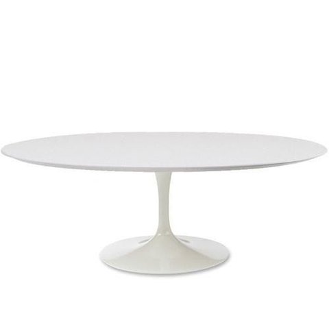 Mesa de Jantar Tulipa Saarinen Oval 160x90cm Laqueada - Branco