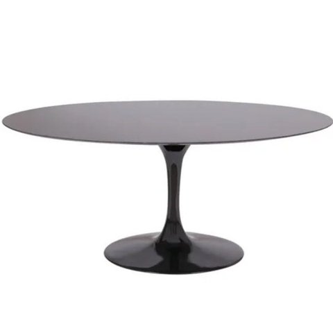 Mesa de Jantar Tulipa Saarinen Oval 160x90cm Laqueada - Preto