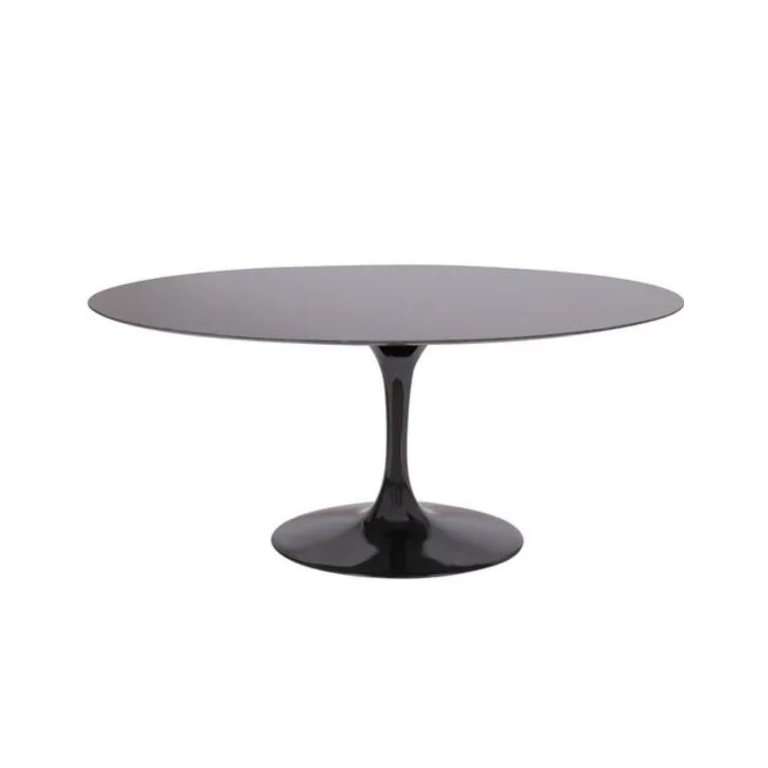 Mesa de Jantar Tulipa Saarinen Oval 160x90cm Laqueada - Preto