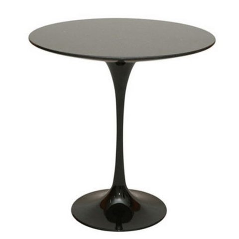 Mesa Lateral Tulipa Saarinen Redonda 41 cm Laqueada - Preto