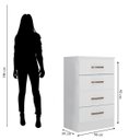 Ver imagem 7 de Kit Guarda-roupa Casal 6 Portas com Cômoda 4 Gavetas Lisa Branco
