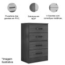 Ver mais imagens de Kit Guarda-roupa Casal 6 Portas com Cômoda 4 Gavetas Lisa Branco