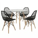 Ver imagem 2 de Kit Mesa Eames Vidro 90cm + 4 Cadeiras Kaila Dsw Seat&Co