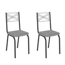 Ver imagem 1 de Kit com 2 Cadeiras 119 Malva Preto Fosco/platina - Artefamol