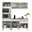 Ver imagem 6 de Armário de Cozinha Compacta 182cm Veneza Multimóveis V3695 Branco/Dourado