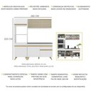 Ver imagem 4 de Armário de Cozinha Compacta 182cm Veneza Multimóveis V3695 Branco/Dourado