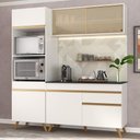 Ver imagem 3 de Armário de Cozinha Compacta 182cm Veneza Multimóveis V3695 Branco/Dourado