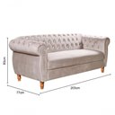 Ver imagem 5 de Sofá Nobreza 3 Lugares Fixo 203cm Bege Suede Bella Decor para Sala