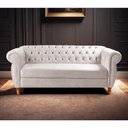 Ver imagem 2 de Sofá Nobreza 3 Lugares Fixo 203cm Bege Suede Bella Decor para Sala