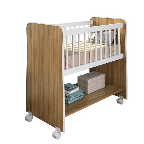 Mini Berço Nature/branco Rubi Profissional Decor