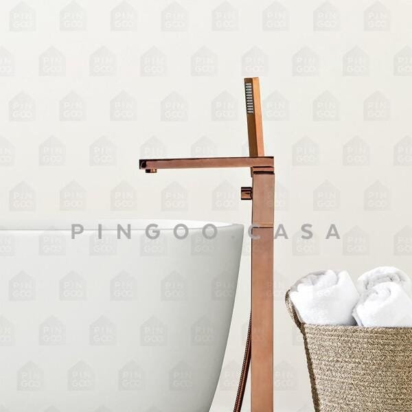 Misturador para banheira Monocomando de Piso Santa Maria Pingoo.casa - Dourado rose - 2