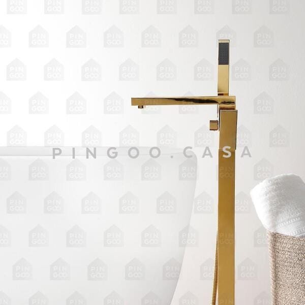 Misturador para banheira Monocomando de Piso Santa Maria Pingoo.casa - Dourado - 2
