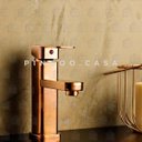 Ver imagem 2 de Torneira para banheiro cascata Misturador Monocomando Baixa Madeira Pingoo.casa - Dourado Rose
